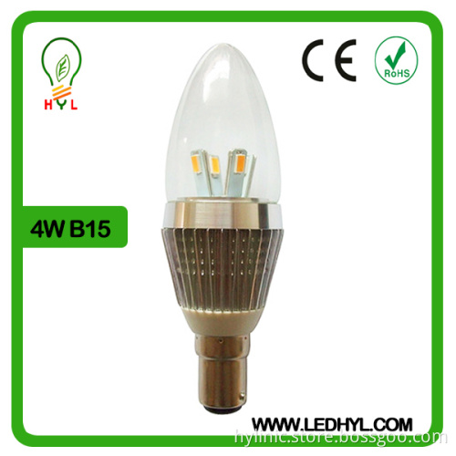 Golden color SMD led lamp high quality B15 led candle light 4w